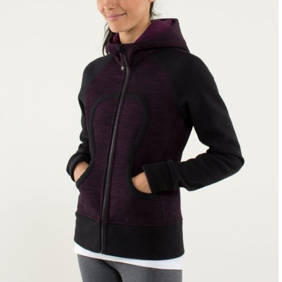 lululemon athletica Jackets & Blazers - Lululemon Scuba Hoodie Zipper Jacket Purple Black